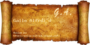 Galle Alfréd névjegykártya